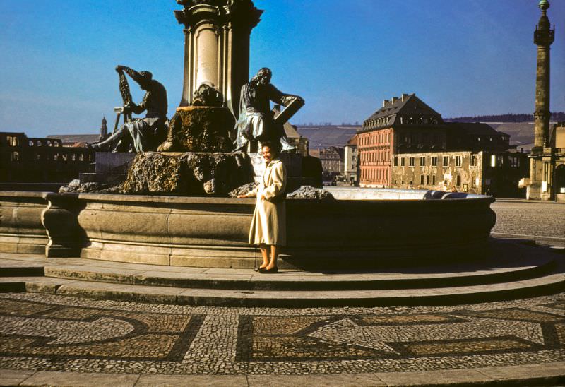 #95 Frankonia Fountain in the Forecourt of Residence Wurzburg, Wurzburg.