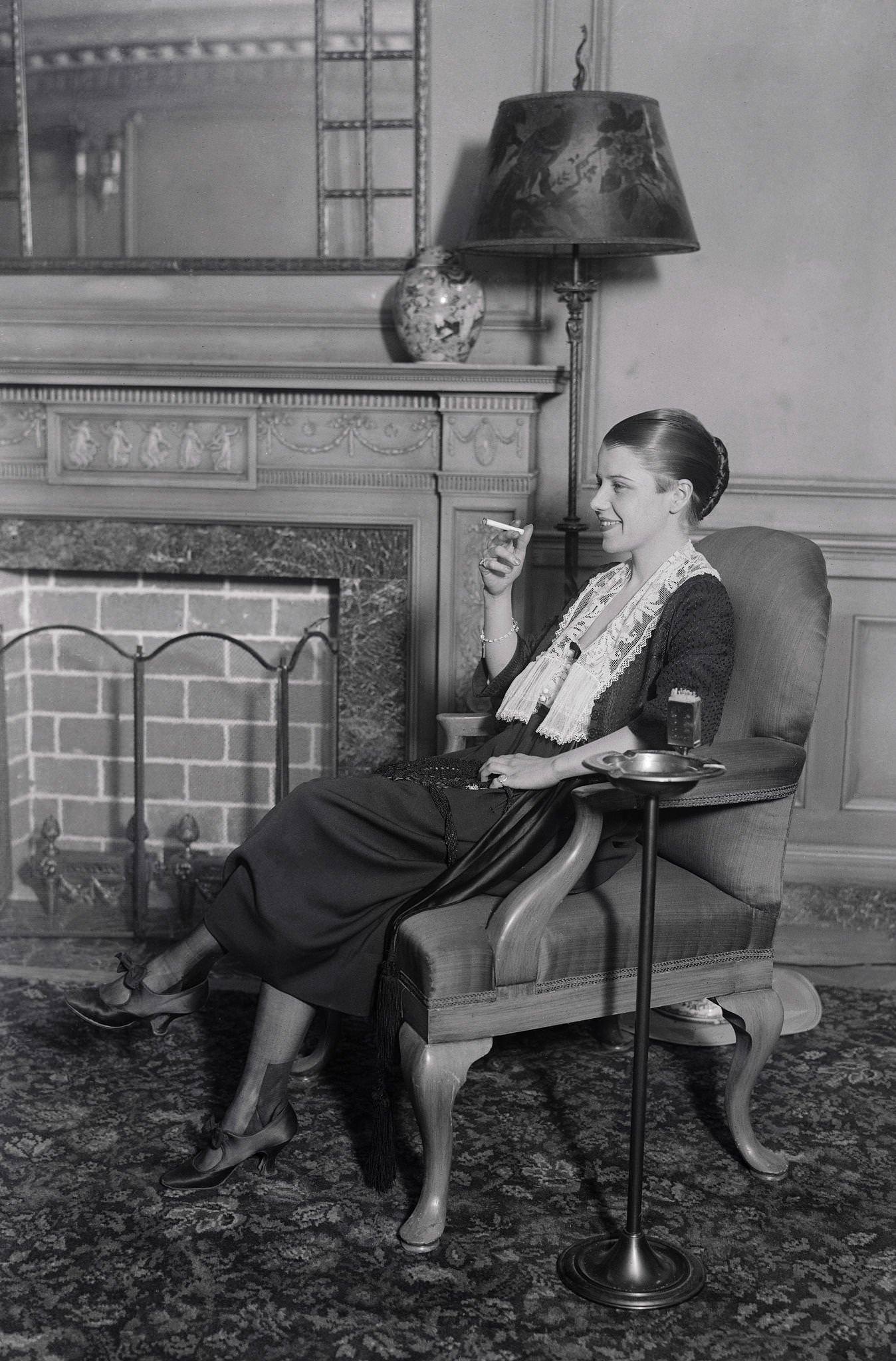 #25 Frances White, Star of Jimmie, Enjoys a Cigarette at New York’s Apollo Theater, 1920s