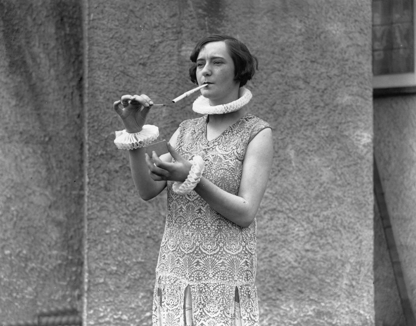 #38 Ruffles and Cigarettes, Circa 1926: A Woman with Elegant Flair