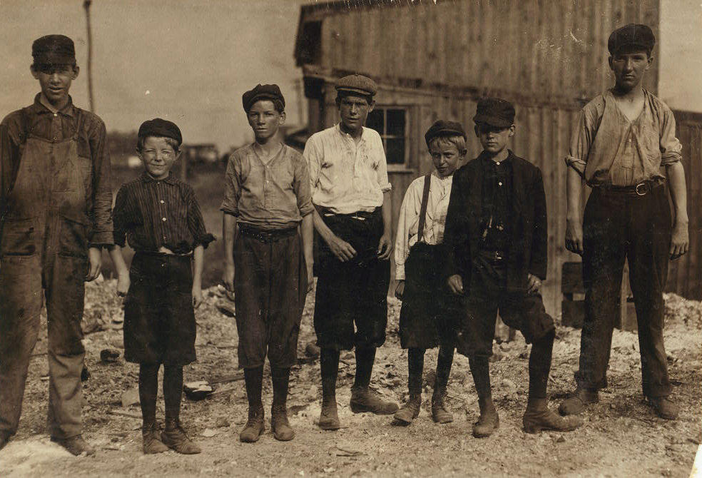 #5 A few of the young boys working on the night shift at the Alexandria, 1911