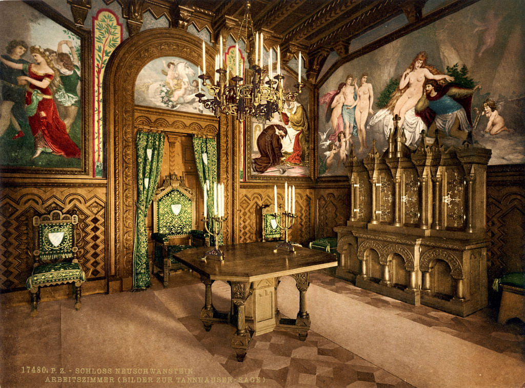 #26 Study with pictures of the Tannhäuser saga, Neuschwanstein Castle, Upper Bavaria
