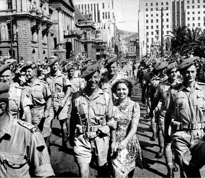 #19 Soldiers marching down Darling street towards the Castle in 1942.