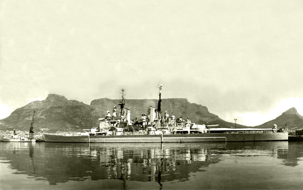 #79 During the Royal tour of SA in Feb. 1947, the King and his family arrived in Cape Town aboard this impressive battleship.