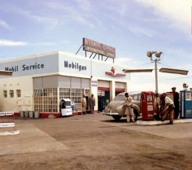 #114 Mobilgas service station, 1954.