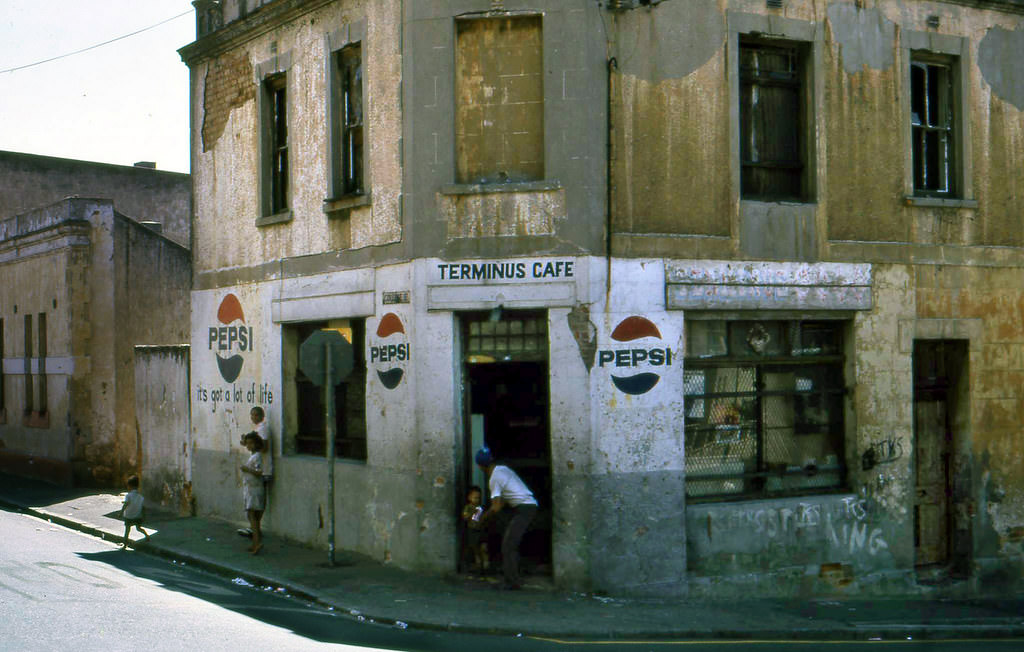 #61 Cafe district six on the corner of College and Cambridge Streets, 1970.