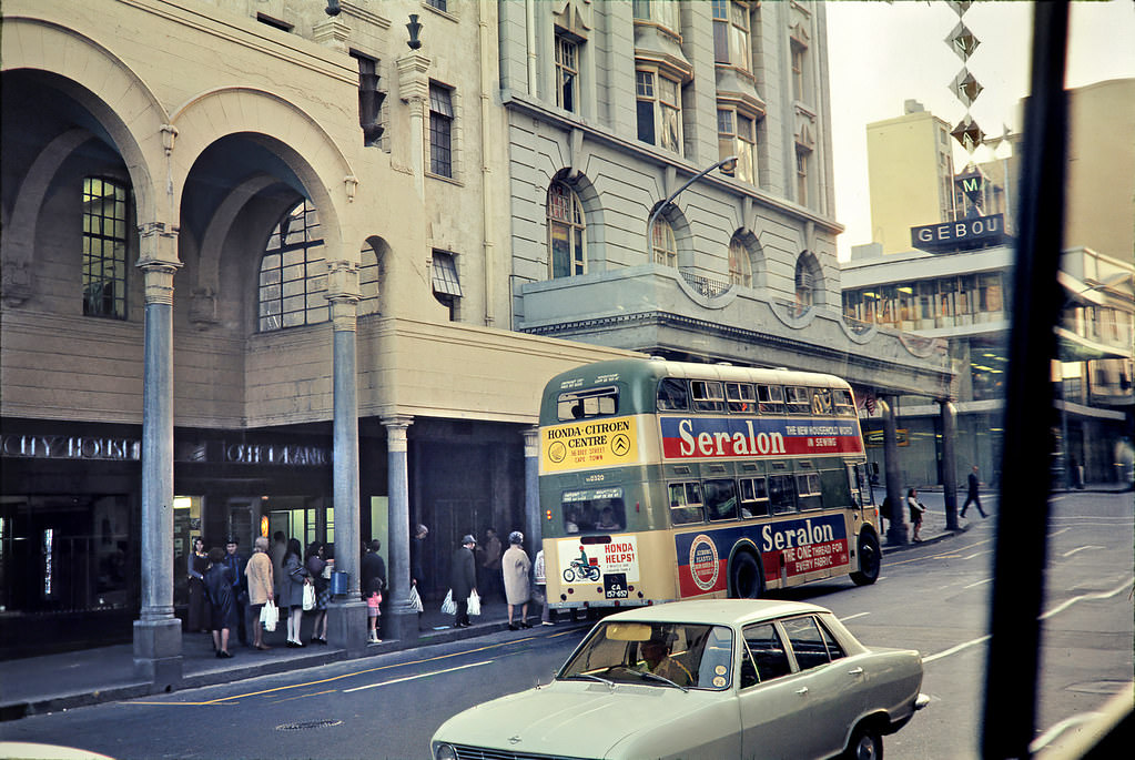 #62 Strand street, 1974. On the left, Electricity House where the Cape Sun Hotel is now.