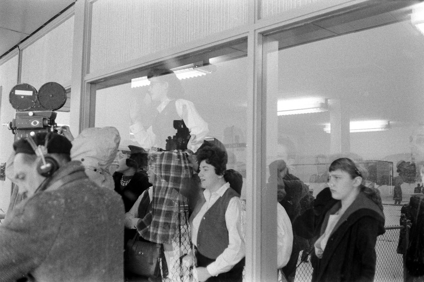 #28 Elvis Presley fans, McGuire Air Force Base, New Jersey, March 1960.