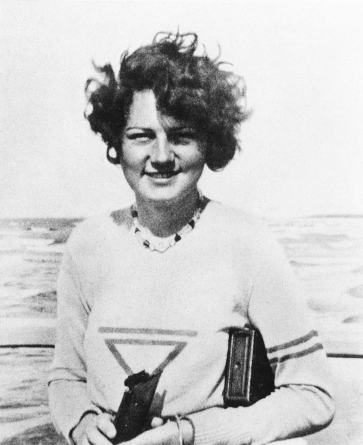 #5 Angela Raubal (1893-1949), Hitler’s half-sister and mother of Geli Raubal, watching a military ski championship in the early 1930s.