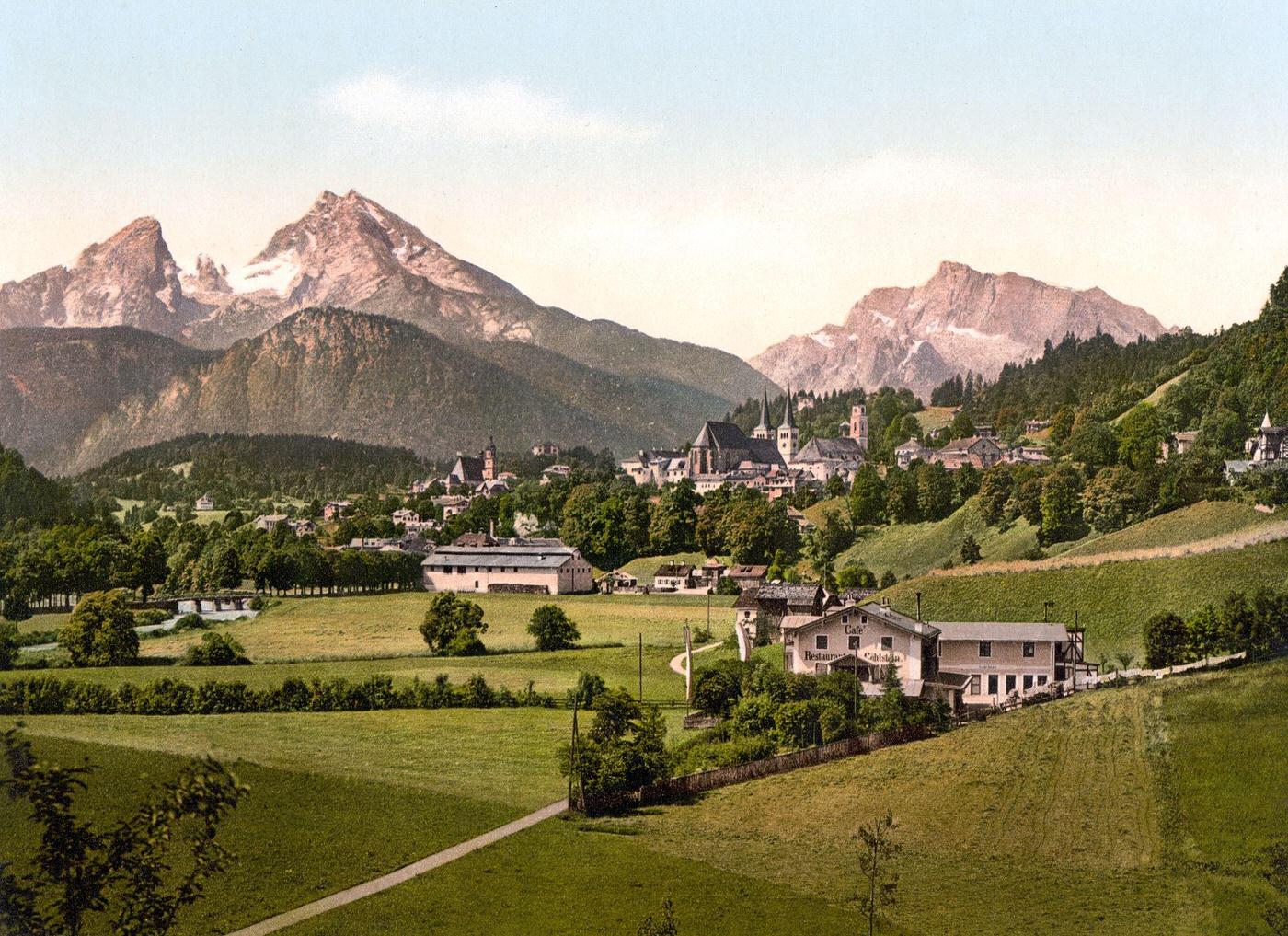 #19 Berchtesgaden from Malerhugel, Upper Bavaria, Germany, 1890.