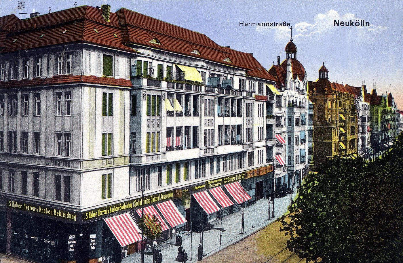 #22 Berlin Rixdorf, Hermannstrasse in Höhe Münchener Strasse (now Flughafenstrasse), 1890