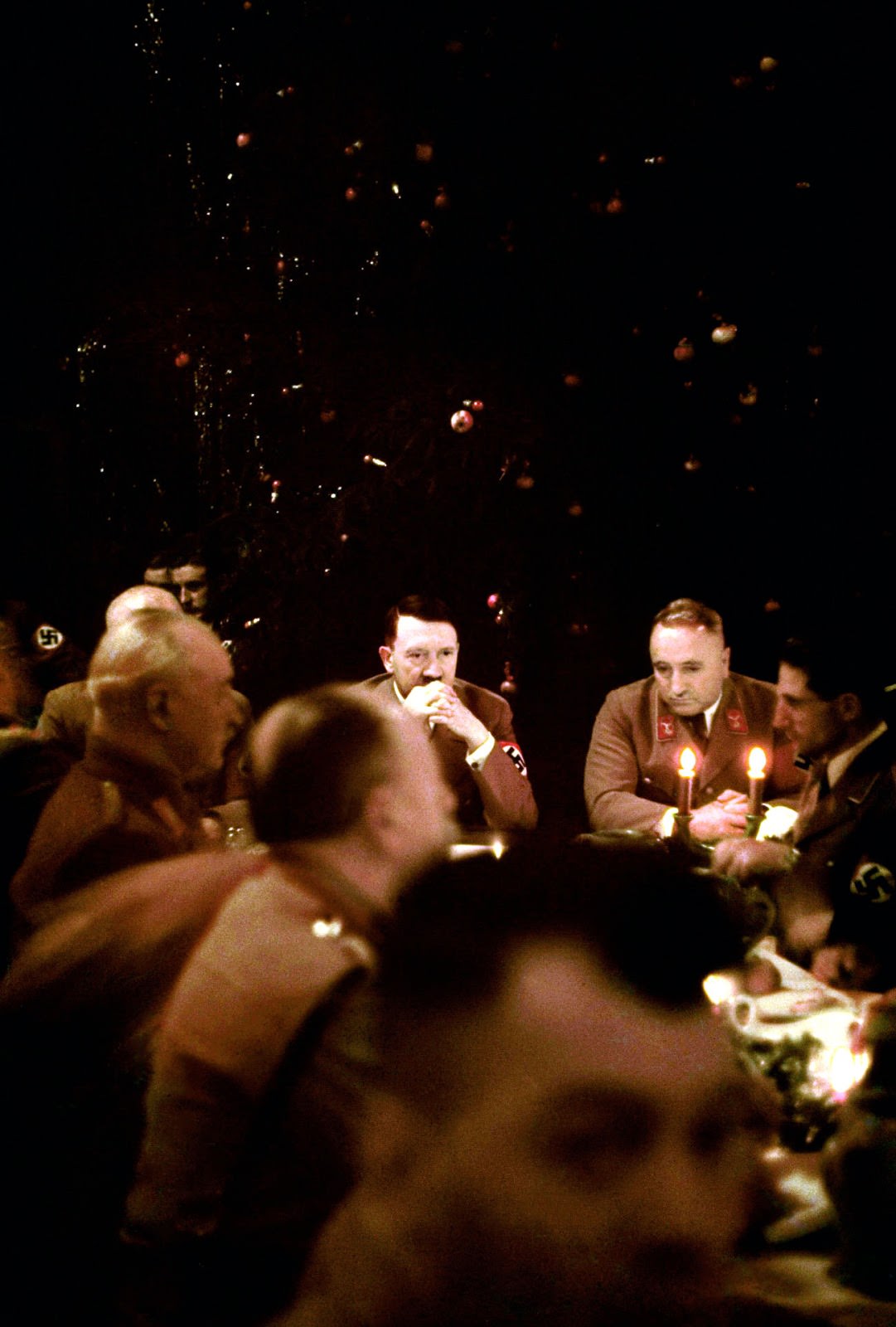 #2 Hitler (center left) appears ill at ease at the Christmas party