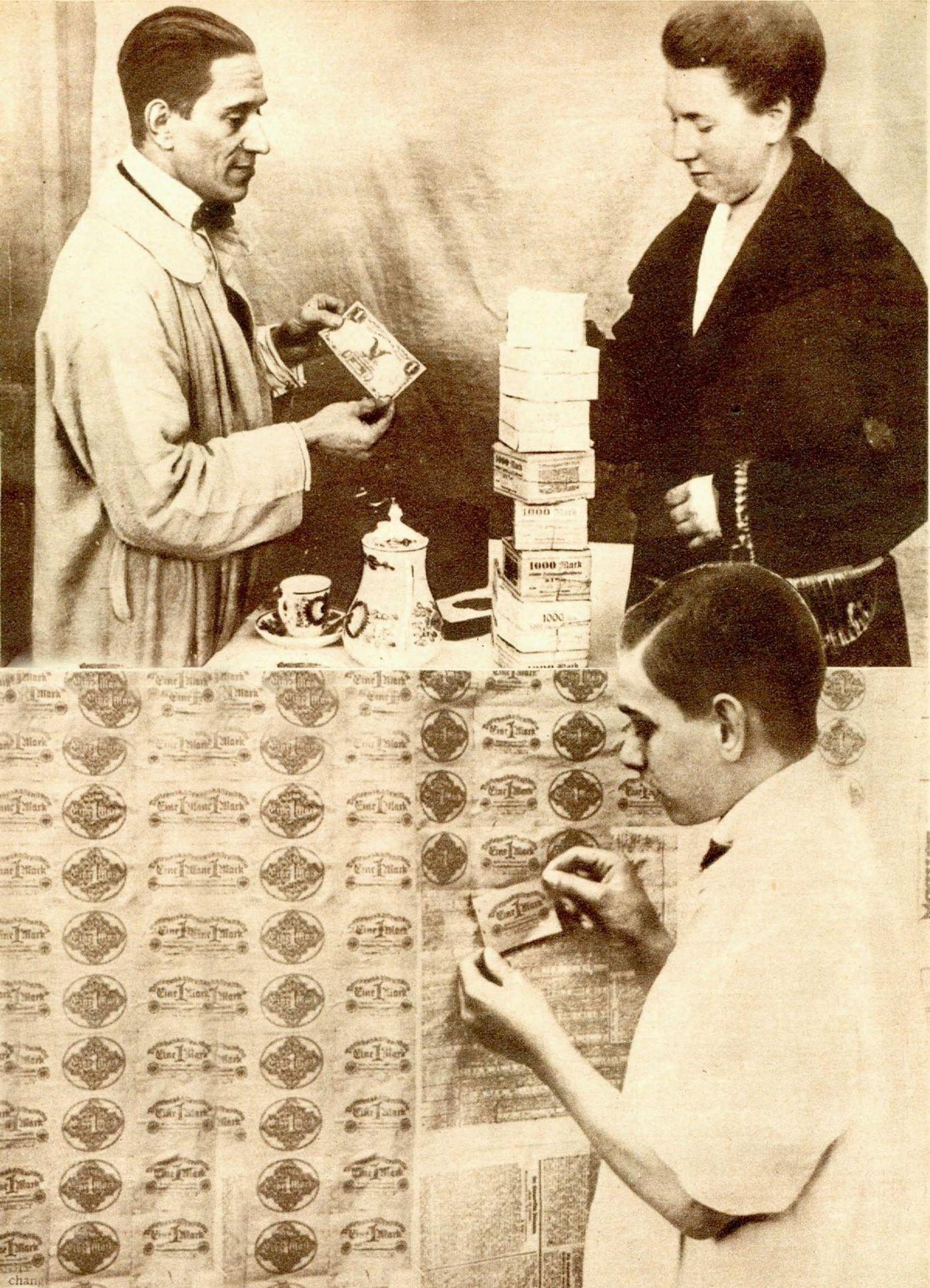 #14 Money is worthless in Germany’s hyperinflation, used to paper walls, circa 1923.