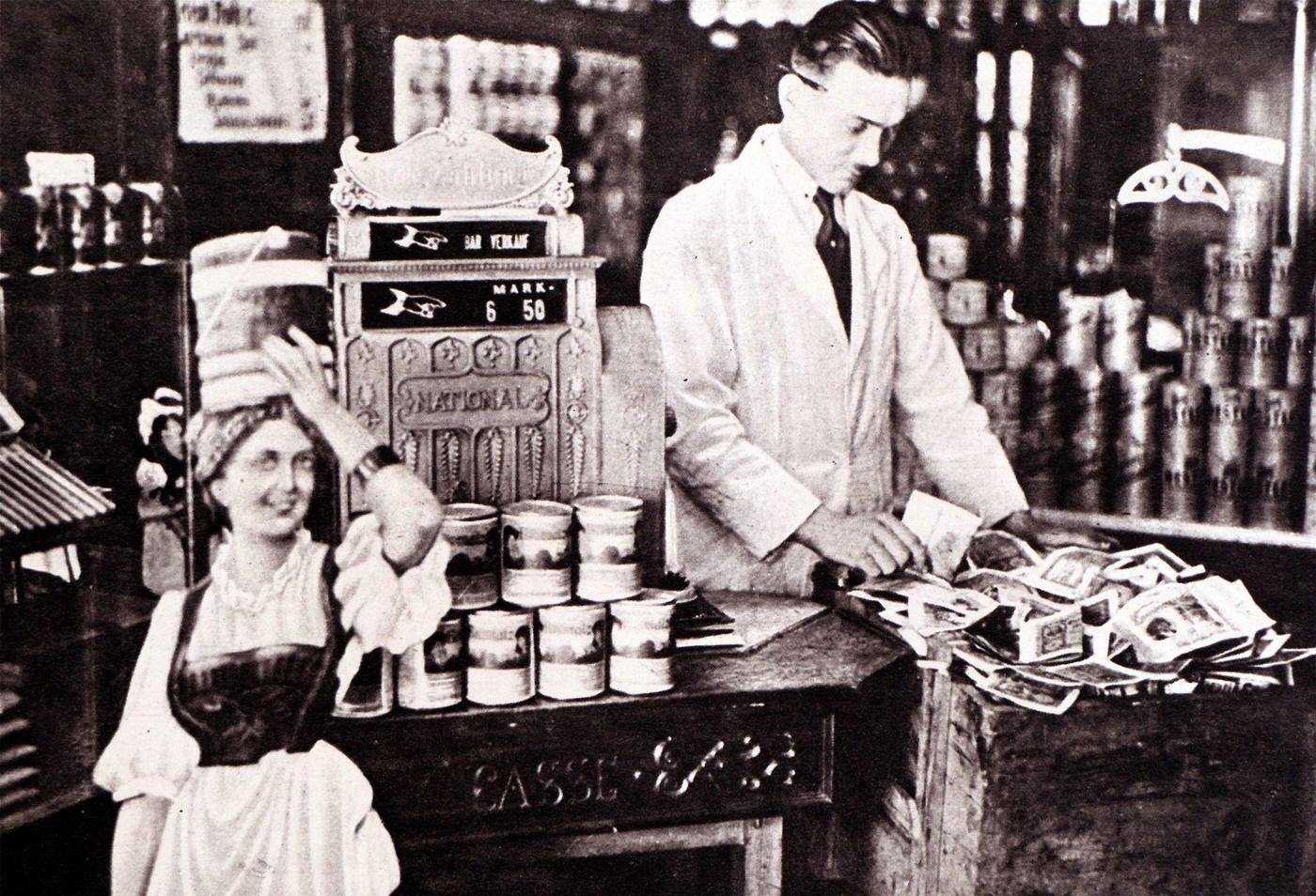 #22 Box full of banknotes during hyperinflation era in Weimar Germany, 1923.
