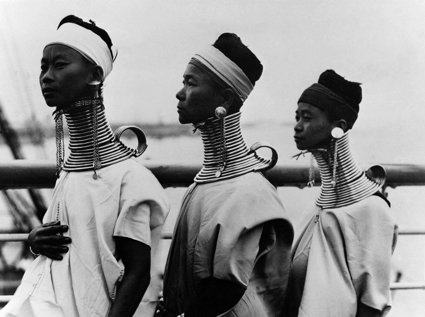 #19 Padaung Giraffe Women of the border mountains between Myanmar and Thailand, 1963.