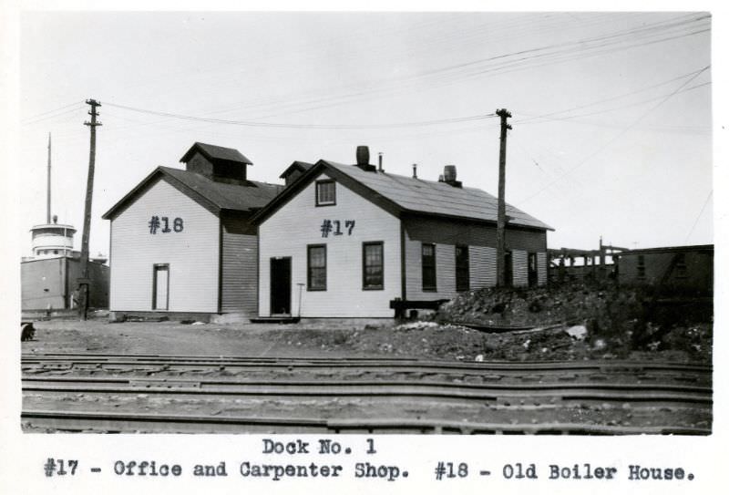 #15 NYCRR Dock No. 1. Office and Carpenter Shop, Old Boiler House, 1924