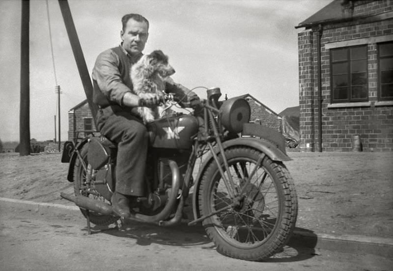 #27 Matchless motorcycle, on an Air Force station, somewhere in Canada during WWII