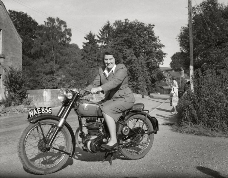 #30 BSA motorcycle in England, 1947