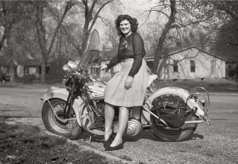 #38 Harley-Davidson motorcycle taken in Illinois,s early 1950s