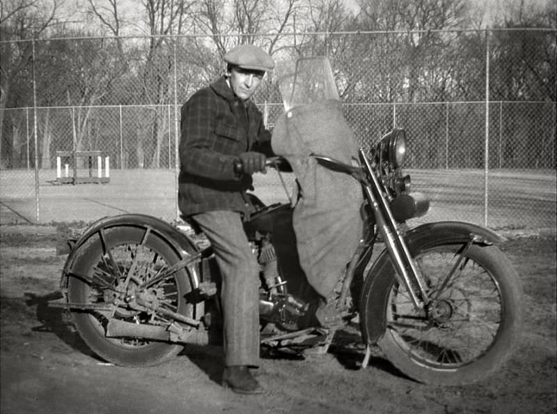 #8 Man on a Harley-Davidson motorcycle, 1920s