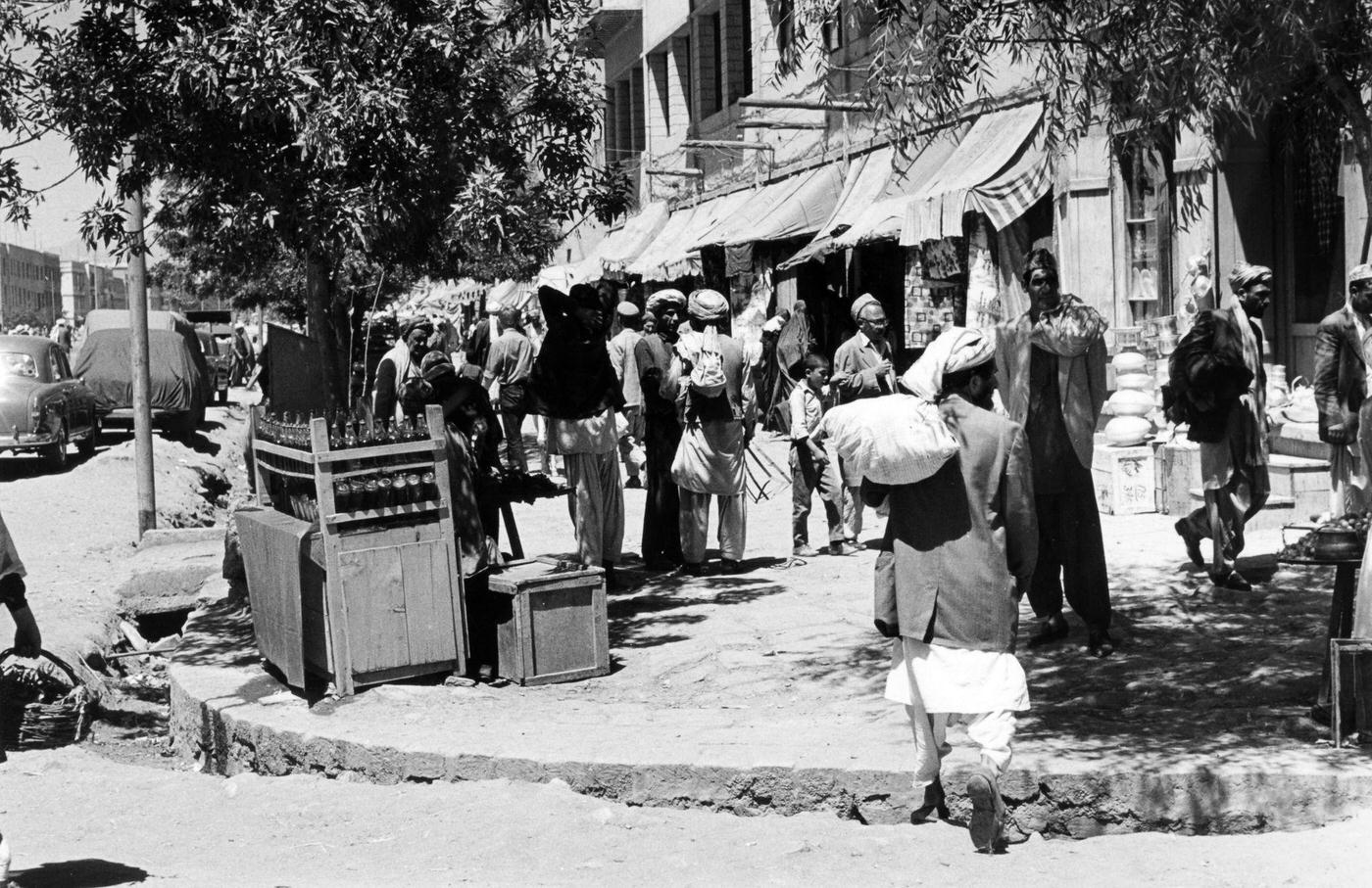 #21 A general view of a Kabul street scene, circa 1950.