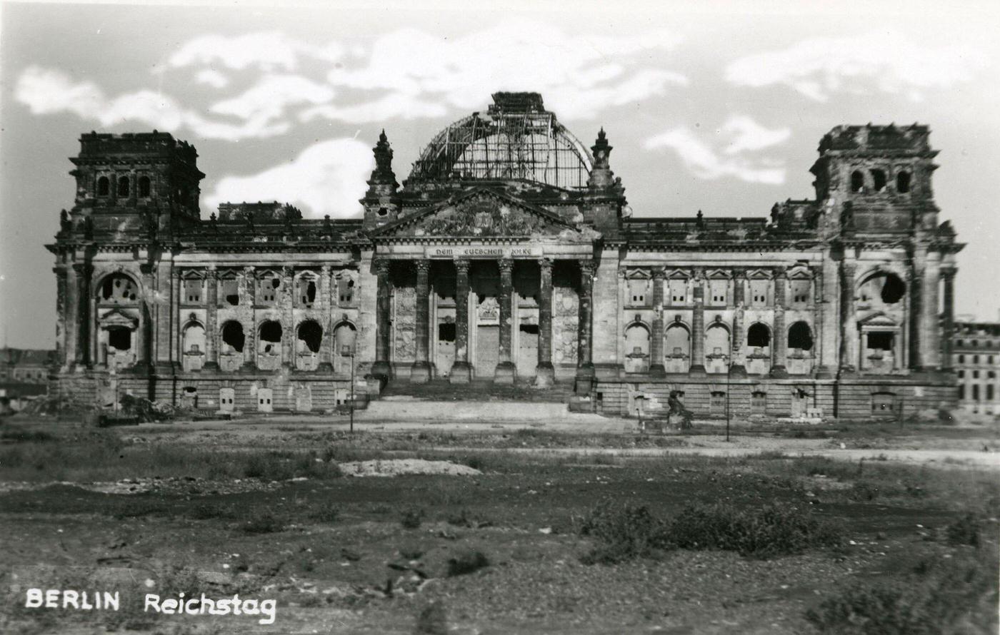 #20 Ruins of the Reichstag in Berlin, Germany, circa 1945.