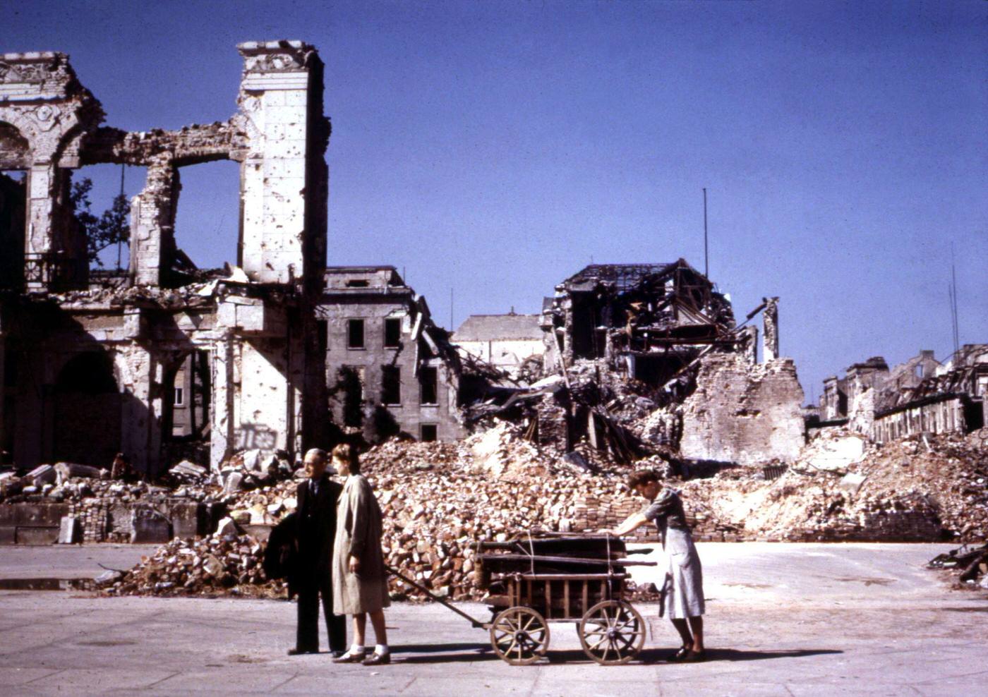 #25 Downtown Berlin reduced to rubble and ruins, 1945, Germany.