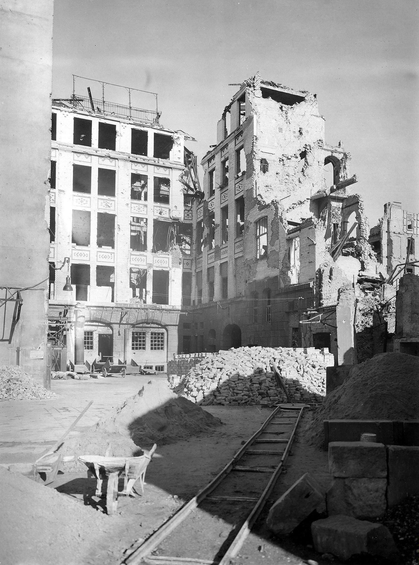 #6 Ullstein publishing house in Kochstrasse, Berlin, after its destruction in World War II.