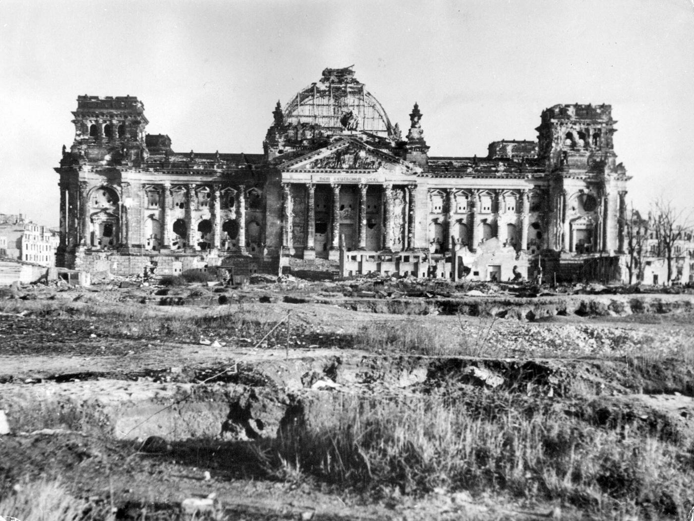#53 Ruins of the Reichstag building in Berlin, 1945.