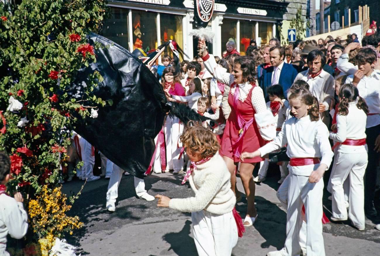 #15 Obby Horse May Day festival in Padstow, Cornwall, 1975
