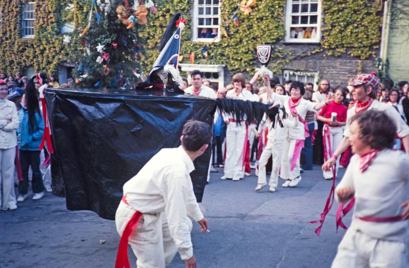 #17 Obby Horse May Day festival in Padstow, Cornwall, 1975