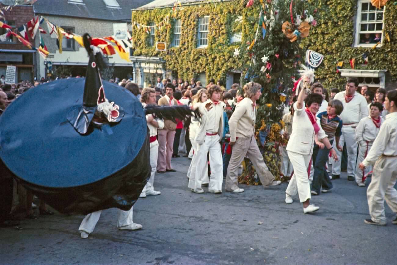 #21 Obby Horse May Day festival in Padstow, Cornwall, 1975