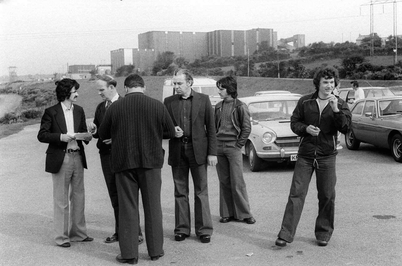 #23 Tin Miners receive redundancy notices at Wheal Jane Tin Mine, Cornwall, 1978.