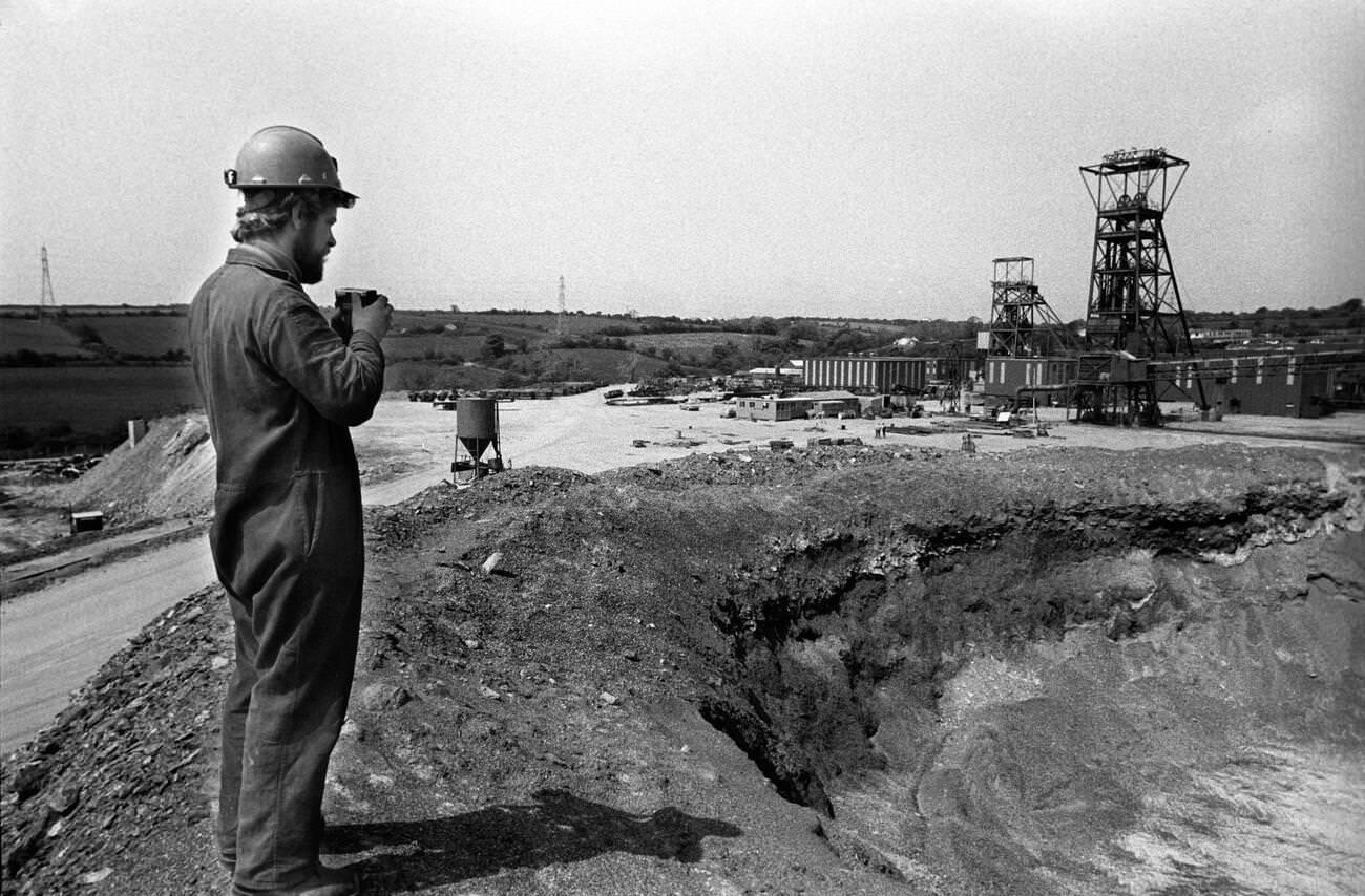 #24 Tin Miners decommissioning Wheal Jane Tin Mine, Cornwall, 1970s.