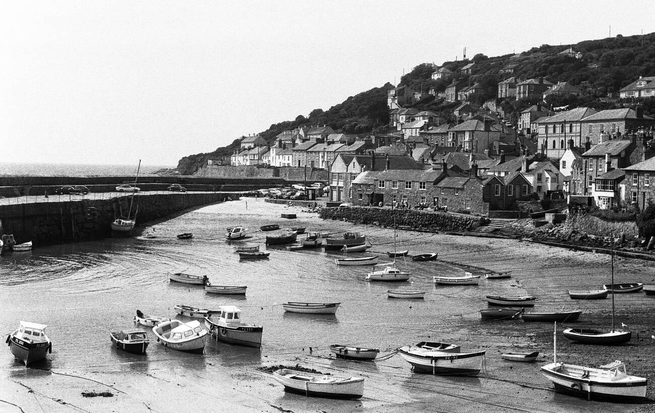 #5 Mousehole Harbour, fishing port in Cornwall, June 1975.