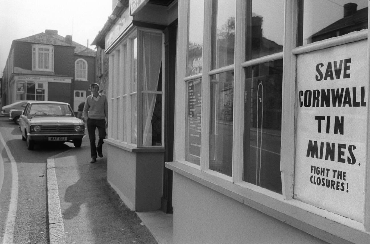 #3 Tin Mining in Cornwall, UK. Fight to save Cornwall Tin Mines, Chacewater village, 1978.