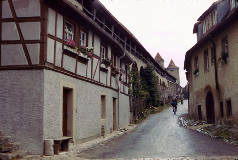 #79 Street scene in Rothenburg ob der Tauber, Germany, 1960s