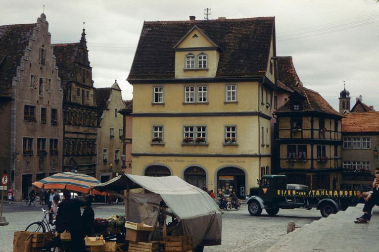 #80 Street scene in Rothenburg ob der Tauber, Germany, 1960s