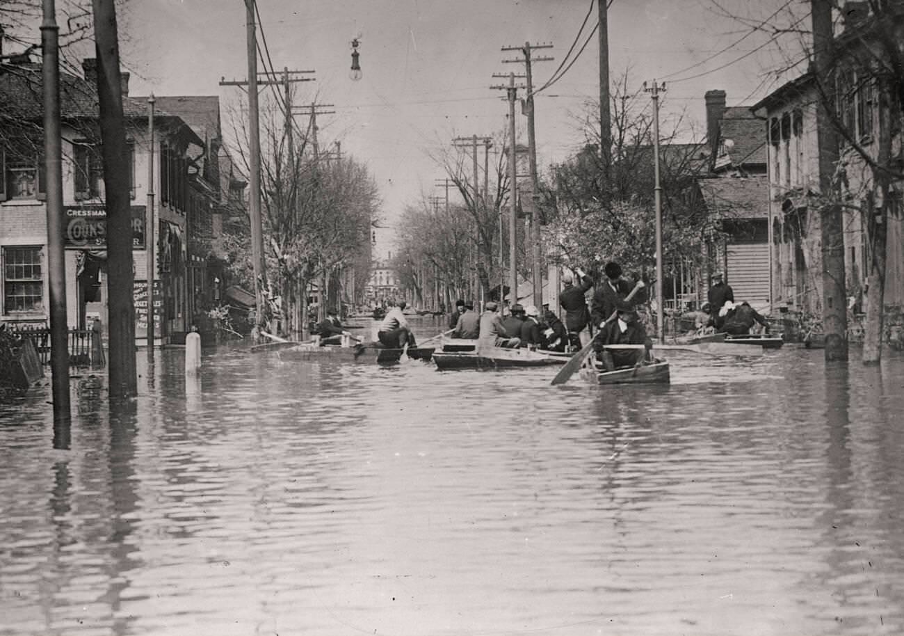 #10 Rescue efforts during the Dayton, Ohio Flood, 1913.