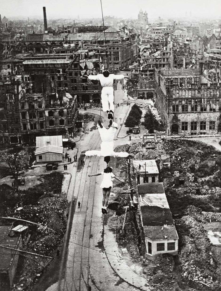 A Balancing Act: High-Wire Circus Artists at Heumarkt, Cologne, 1946 Sports