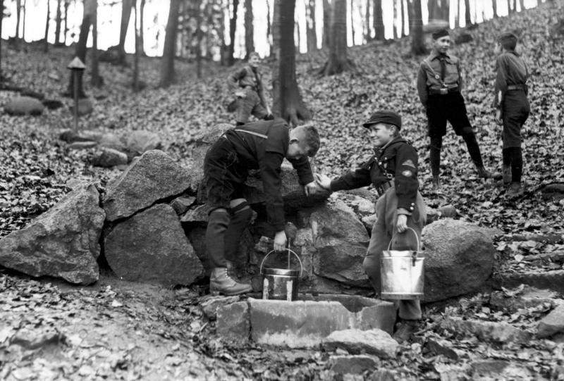 #13 Hitler Youth members camping, 1930s.