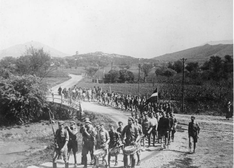 #27 Hitler Youth members marching in Wuxi, Jiangsu, China, 1935.