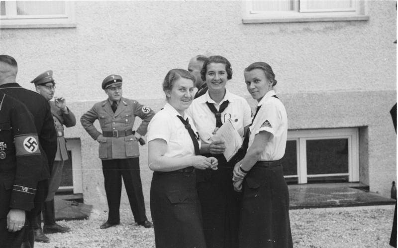 #43 League of German Girls leaders visiting Dachau Concentration Camp, Germany, 8 May 1936.