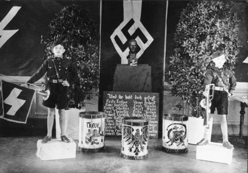 #56 Hitler Youth members standing guard at an altar for fallen soldiers