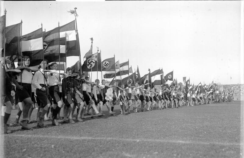 #8 German children parading in a Berlin stadium, Germany, Sep 1933