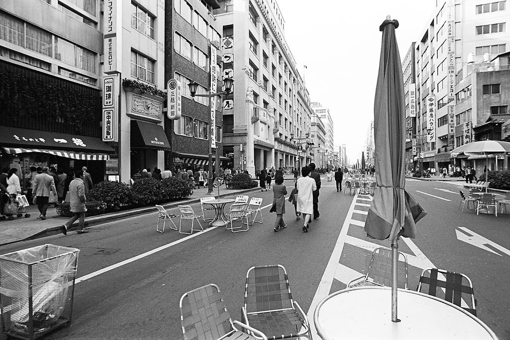 #29 Pedestrian Paradise. Around Nihonbashi, Chuo City, Tokyo Metropolis, Japan. 1980.