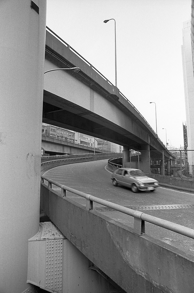 #60 Shuto Expressway (Metropolitan Expressway) around Nihonbashi, Chuo City, Tokyo Metropolis, Japan. 1980.