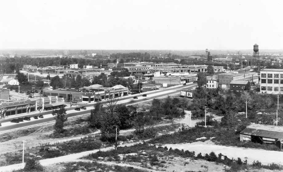 #33 The view from the Southern Biscuit Co. building, looking northwest across the Boulevard in Richmond, 1930.