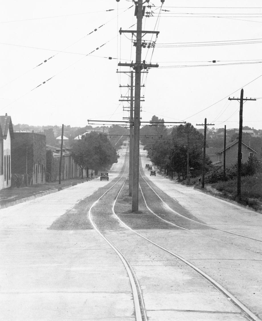 #37 Semmes Avenue and the streetcar tracks that the Virginia Electric and Power Co. proposed to remove if the Richmond City Council allowed it, 1933.