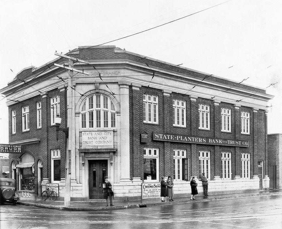 #2 The State-Planter’s Bank and Trust Co. building at the corner of North Avenue and Brookland Park Boulevard in Richmond, 1930.