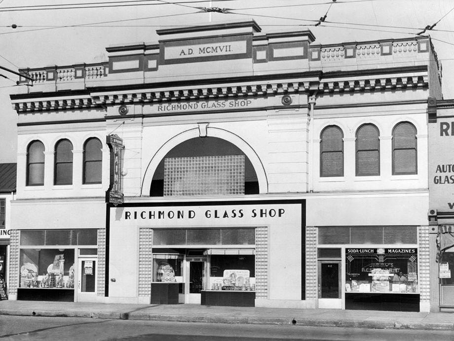#69 Richmond Glass Shop had a new home at 814 W. Broad St., site of the old Ashland Railway Station, 1938.